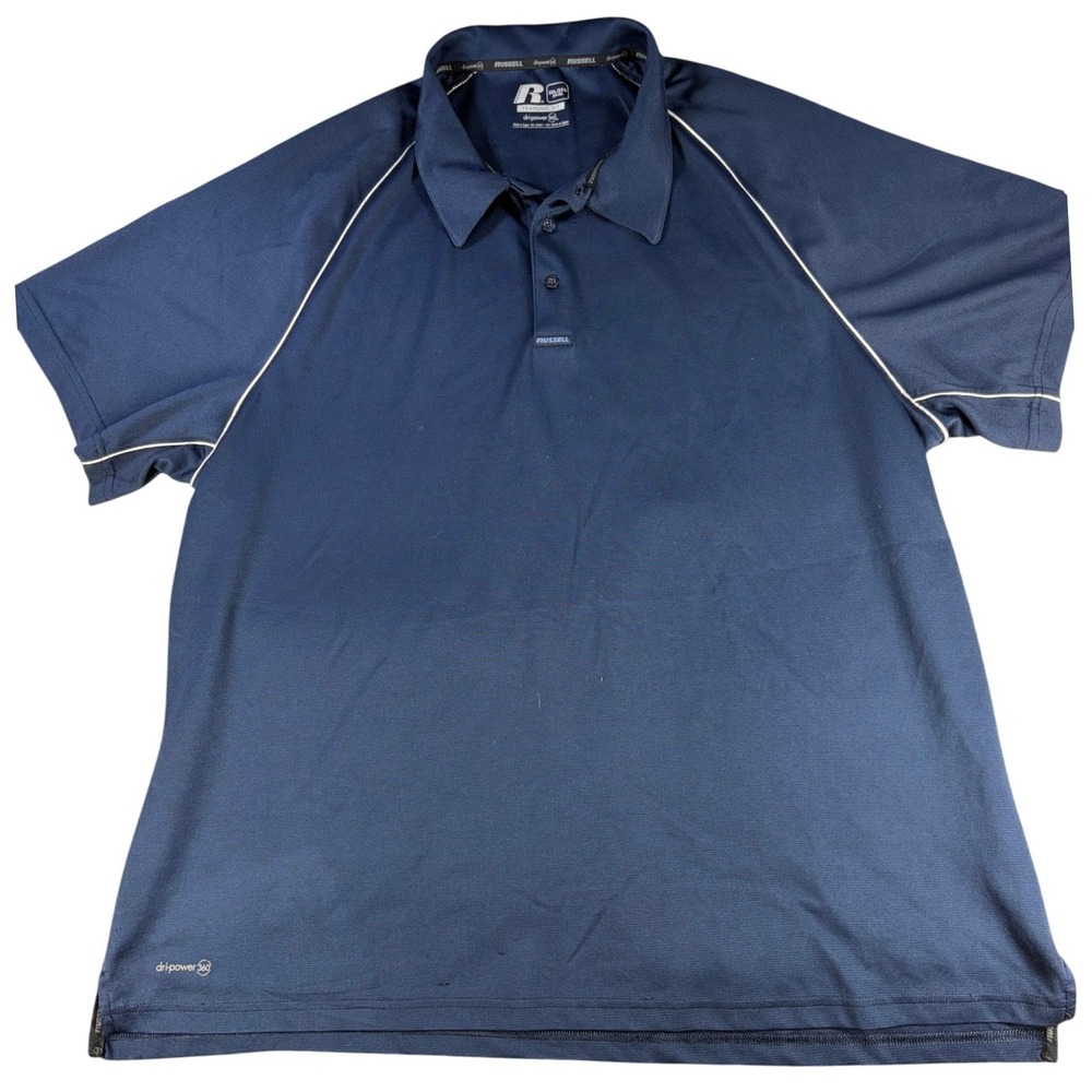 Russell Dri-Power 360 Training Fit Polo Shirt Navy Blue 3XL Mens Polyester